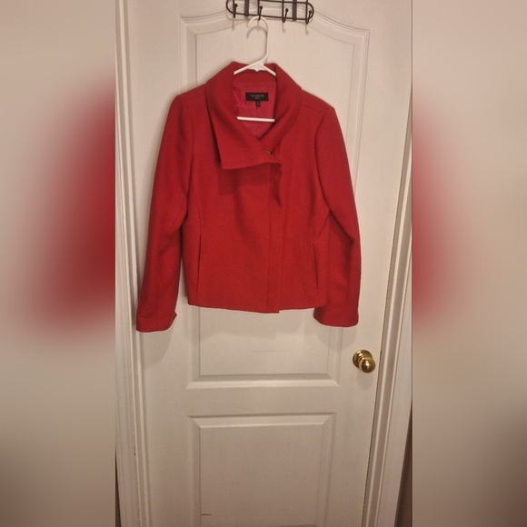 TALBOTS/ COLLARED MOTO ZIP JACKET /12P/ hot pink - Picture 2 of 12